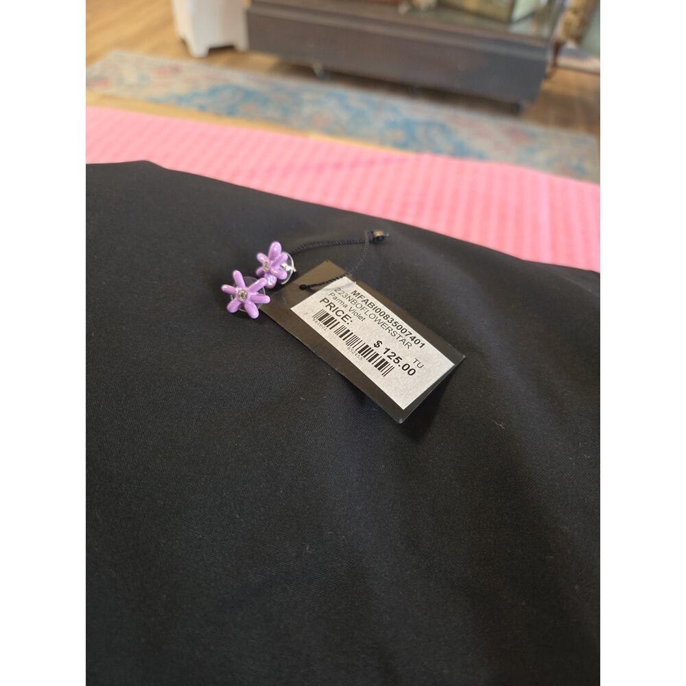 Maje Purple Flower Earrings New $125 - Picture 6 of 7